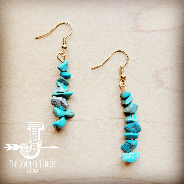 Turquoise Chip Dangle Earrings