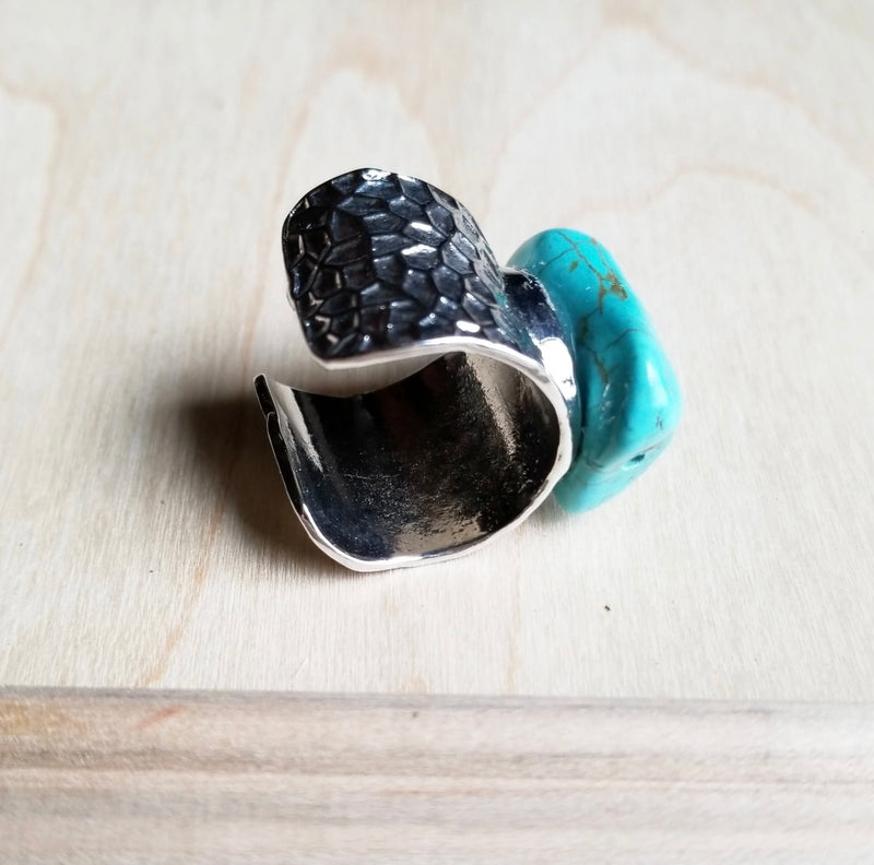 Turquoise Chunk on Cuff Ring