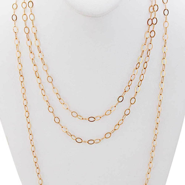 GOLD TONE FLAT OVAL BASE METAL CHAIN