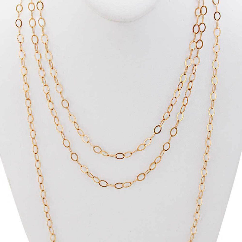 GOLD TONE FLAT OVAL BASE METAL CHAIN