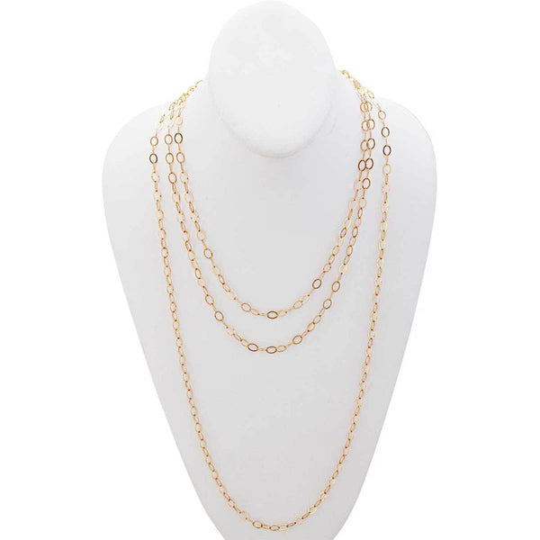 GOLD TONE FLAT OVAL BASE METAL CHAIN